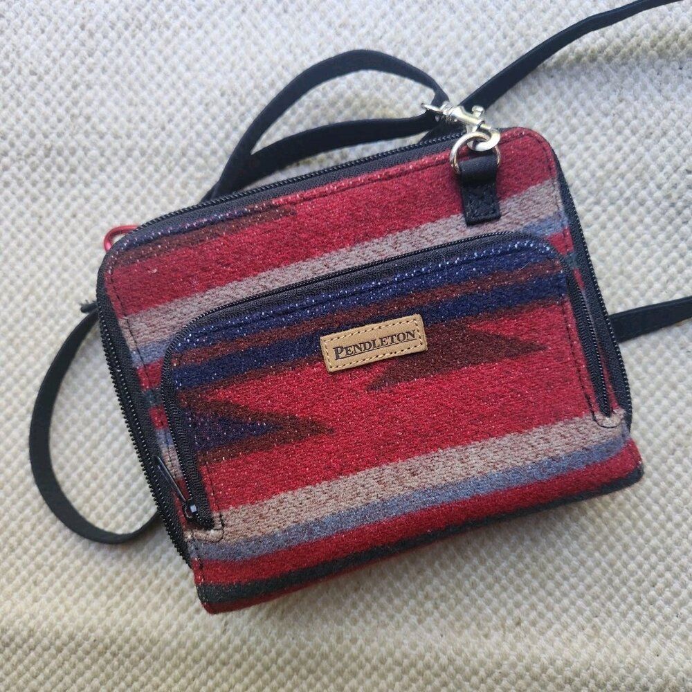 Pendleton Crossbody Zip Around Bag Southwest Aztec Wool Wallet Organizer Clutch